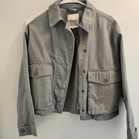 Women's Light Blue Utility Jacket - Picture 7 of 9